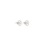 925 Sterling Silver Heart Four Leaf Clover Studs