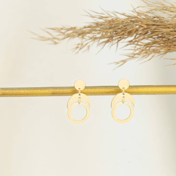 925 Sterling Silver Moon Phase Dangle Earrings