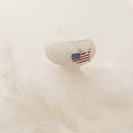 925 Sterling Silver Enamel Usa Flag Necklace