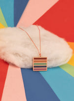 925 Sterling Silver Square Pride Flag Necklace