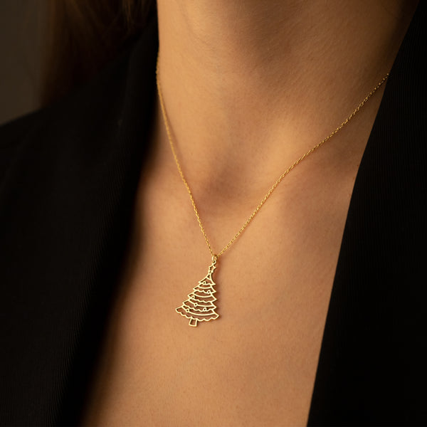 925 Sterling Silver Christmas Tree Necklace