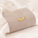 925 Sterling Silver Triple Star Comet Necklace