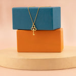 925 Sterling Silver Key Necklace With Birthstone