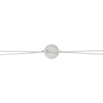 925 Sterling Silver Circle Name Tag Duo Chain Bracelet