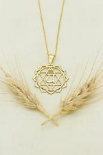 925 Sterling Silver Gold Heart Chakra Necklace