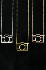 925 Sterling Silver Origami Camera Necklace