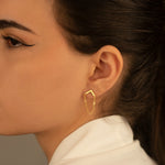 925 Sterling Silver Figaro Chain Triangle Stud Earring,