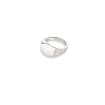 925 Sterling Silver Domed Rectangle Bar Signet Ring