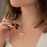 925 Sterling Silver Triple Triangle Necklace