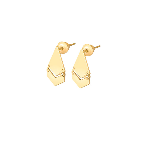 925 Sterling Silver Rank Double Earrings