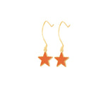 925 Sterling Silver Orange Star Earring