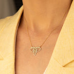 925 Sterling Silver Elephant Origami Necklace