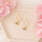 925 Sterling Silver Enamel Eye Earrings