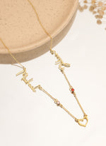 925 Sterling Silver Personalized Two Name Necklace With Heart