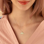 925 Sterling Silver Whale Tail Necklace Mother Of Pearl Embroidered