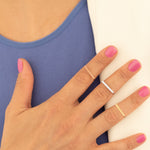 925 Sterling Silver Üstü Düz Bar Ring