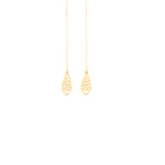 925 Sterling Silver Threader Heart With Wing Chain Earrings