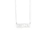 925 Sterling Silver Di̇kdörtgen Çerçeve İçi̇ İsi̇m Necklace
