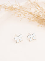 925 Sterling Silver Ribbon Earrings