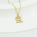 925 Sterling Silver Old English Inital Necklace