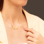 925 Sterling Silver Old English Name Necklace