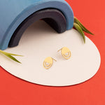 925 Sterling Silver Geometric Round Earrings