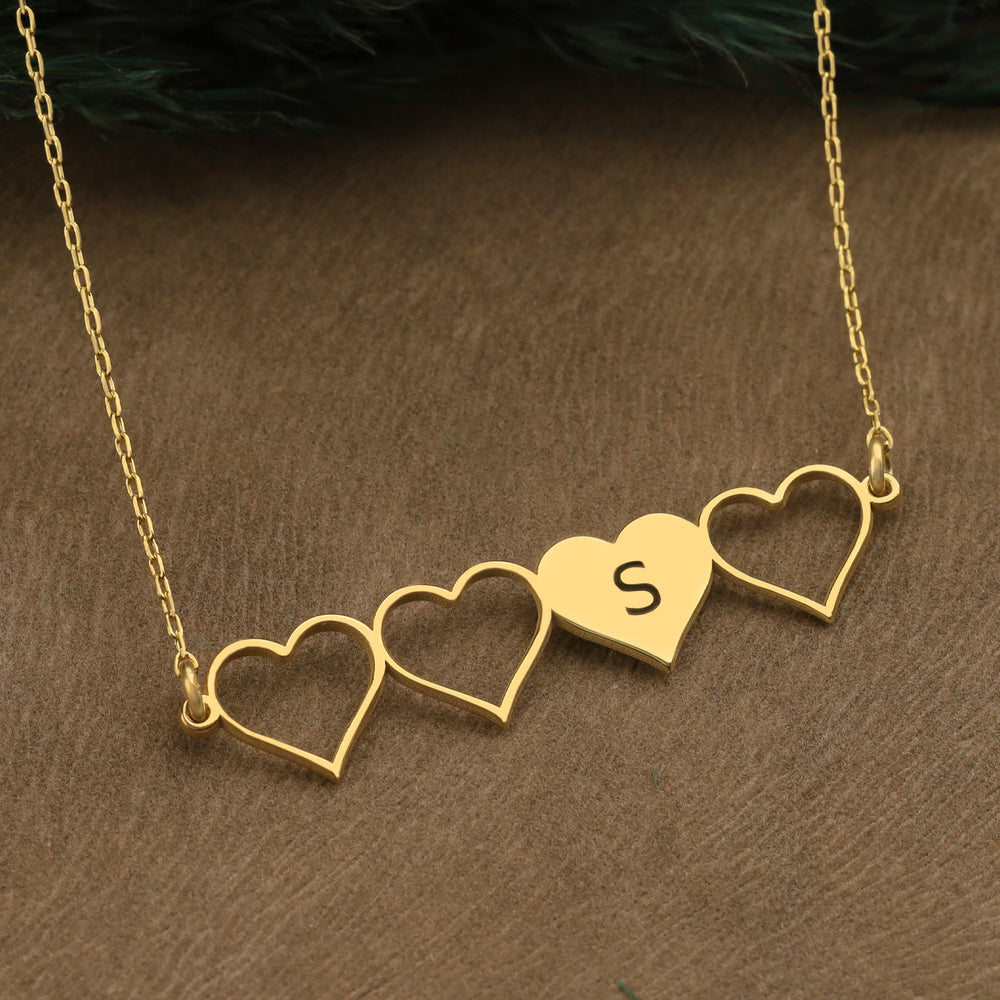 925 Sterling Silver Initial On Heart Necklace
