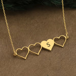 925 Sterling Silver Initial On Heart Necklace