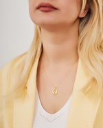 925 Sterling Silver Unique Gold Double Hexagon Necklace