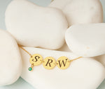 925 Sterling Silver Initial Necklace With Birthstone