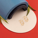 925 Sterling Silver Double Hexagon Stud Earring