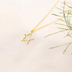 925 Sterling Silver İçi Boş Star Necklace