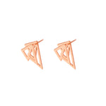 925 Sterling Silver Double Triangle Ear Jacket Earrings