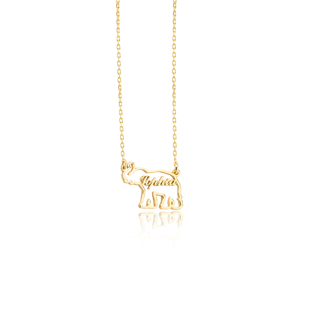 925 Sterling Silver Elephand Name Necklace