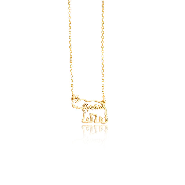 925 Sterling Silver Elephand Name Necklace