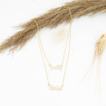 925 Sterling Silver Personalized Double Name Double Chain Necklace