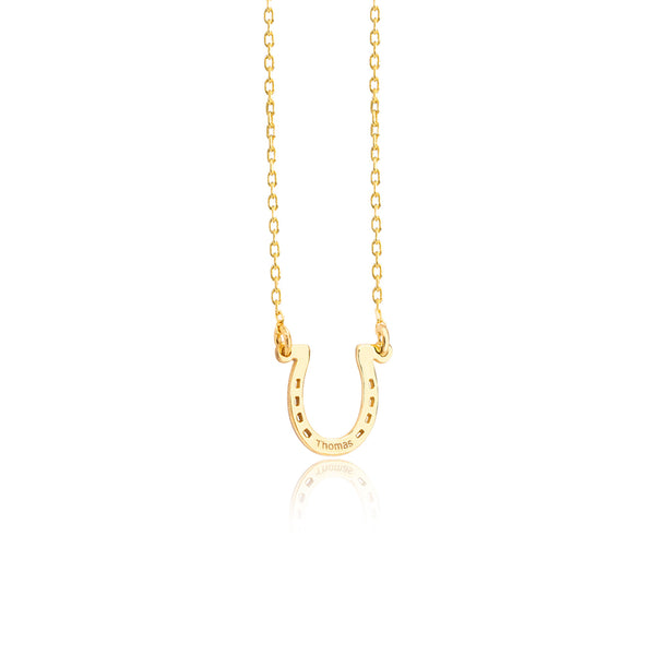 925 Sterling Silver Horseshoe Name Necklace
