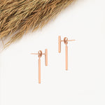 925 Sterling Silver Double Bar Ear Jacket Earrings