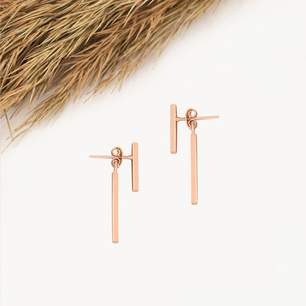 925 Sterling Silver Double Bar Ear Jacket Earrings