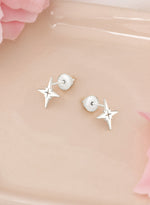 925 Sterling Silver Pole Star Studs