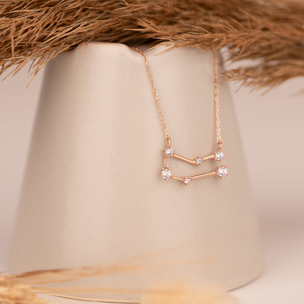 925 Sterling Silver Terazi̇ Burcu Star Haritasi Necklace Nsp50031-7