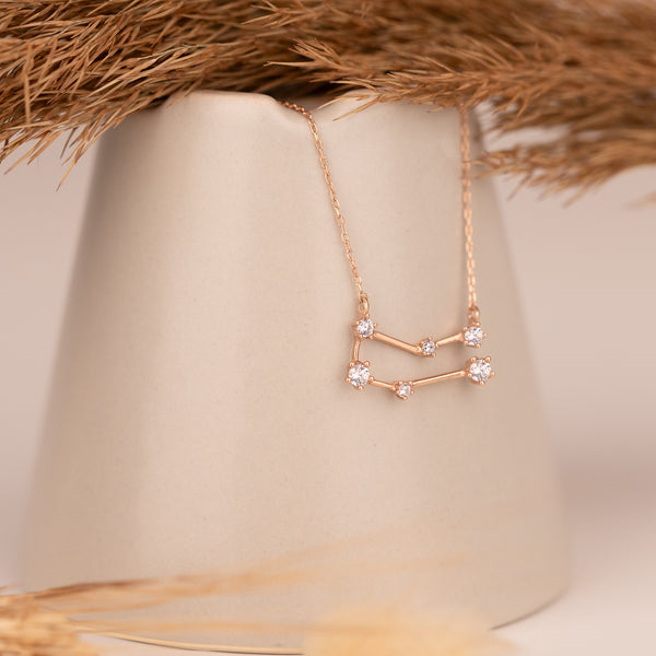 925 Sterling Silver Terazi̇ Burcu Star Haritasi Necklace Nsp50031-7