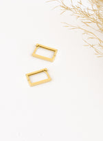 925 Sterling Silver Minimalist Rectangle Hoop Earrings