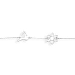925 Sterling Silver Deer With Snowflake Bracelet