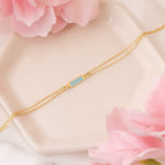 925 Sterling Silver Turquoise Bar Bracelet