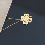 925 Sterling Silver Clover Initials Necklace