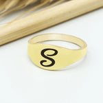 925 Sterling Silver BaşInitial Ring