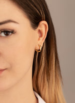 925 Sterling Silver Kalin, Zigzagli/Dalgali Hoop Earrings
