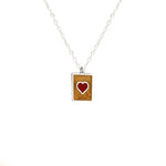 925 Sterling Silver Red Heart Necklace