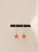 925 Sterling Silver Orange Star Earring